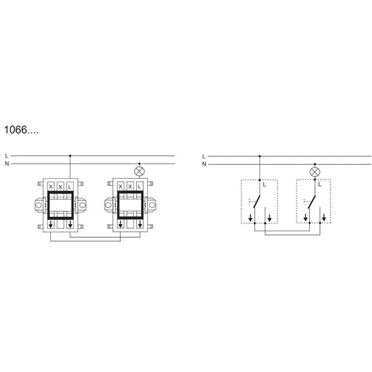 KYTKIN IMPRESSIVO 6/16AX/250V/IP21 UKJ 2X VALKOINEN