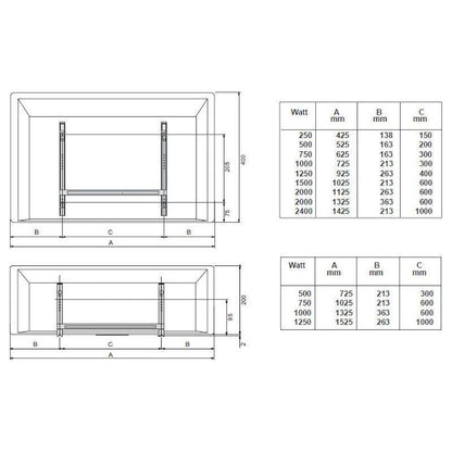 LÄMMITIN NOBÖ FRONT NFK4N 05 500W IP24 530x400mm