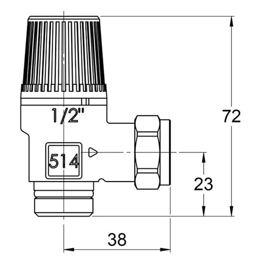 VAROVENTTIILI LK 1/2x10 bar UK 15mm 514