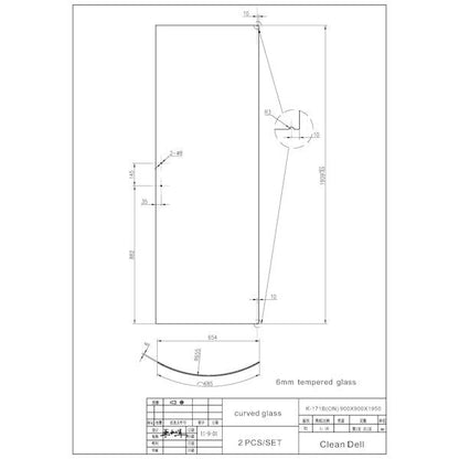 SUIHKUNURKKA OPAL 90x90x195 5mm SAVULASI (CBY952)