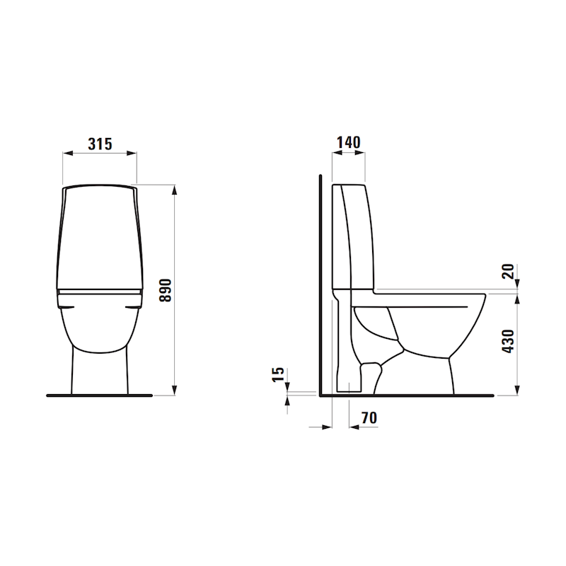 WC-ISTUIN LAUFEN PRO N ISO JALKA SIS. KANSI