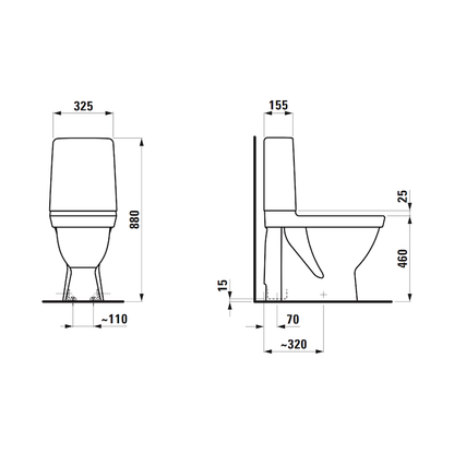 WC-ISTUIN EI KANTTA LAUFEN KOMPAS KORKEA PIILO S RIMLESS