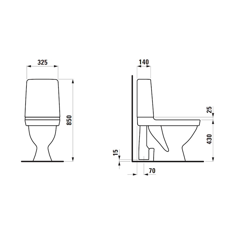WC-ISTUIN EI KANTTA LAUFEN KOMPAS AVOIN S RIMLESS IKR