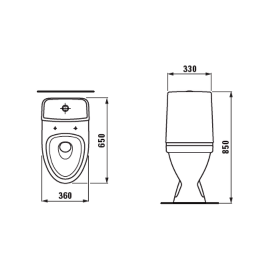 WC-istuin Laufen Rigo piilo S-lukko