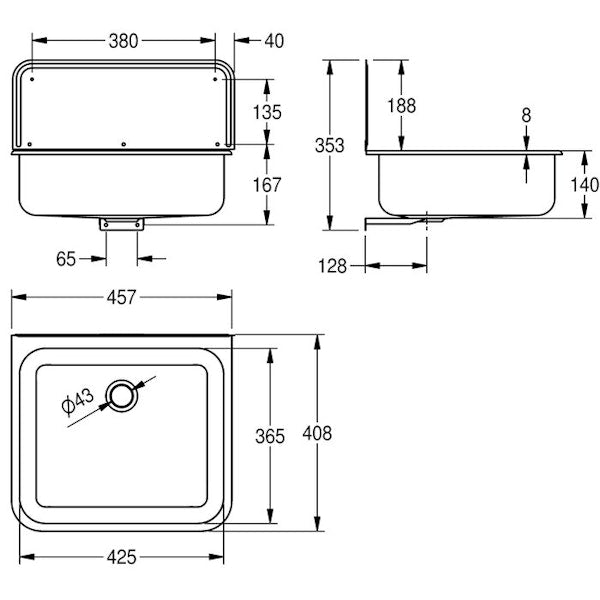 Pesuallas KWC Osma 457x408 mm rst