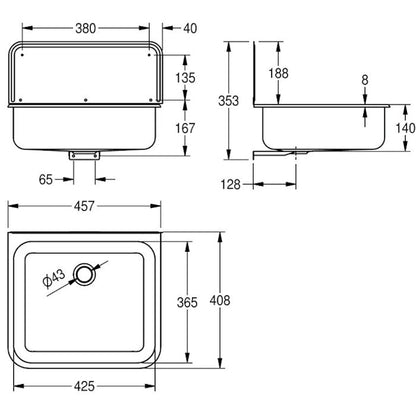 Pesuallas KWC Osma 457x408 mm rst