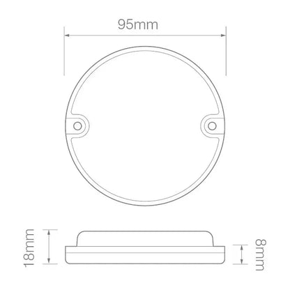 Takasumuvalo Led 12-24v Vilkku Ø95x18mm