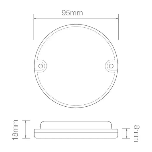 Takasumuvalo Led 12-24v Vilkku Ø95x18mm