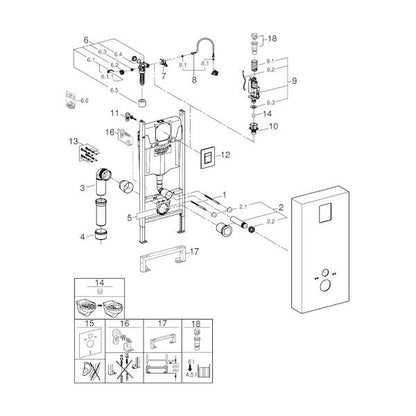 SEINÄ-WC KOTELO GROHE 39377 SOLIDO MONOBLOC VALK.