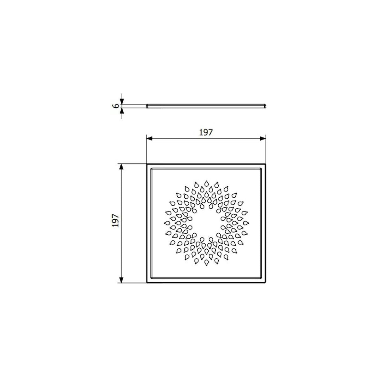 NELIÖKANSI PURUS DESIGN DROP 197x197mm K 6mm