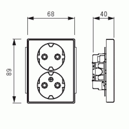 Pistorasia ABB Smart Buildings Impressivo 2S/16A/IP21 UKJ HL PUNAINEN