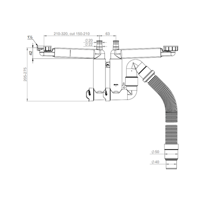 KEITTIÖVESILUKKO PREVEX SMARTLOC 2-ALTAINEN 1 1/2 SK
