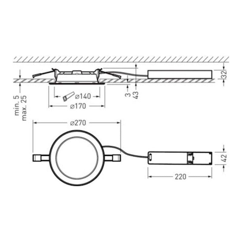 ALASVALO 140 G3 IP44 19W 2000LM 3/4K O