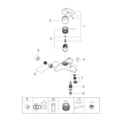 AMME- JA SUIHKUHANA GROHE 23948002 EUROSMART JP