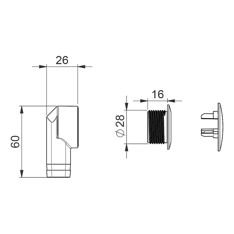 YLIVUOTO PREVEX 13506 HOLKKI 16mm JA PEITELEVY