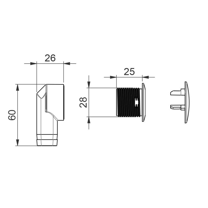 YLIVUOTO PREVEX 13507 HOLKKI 25mm JA PEITELEVY