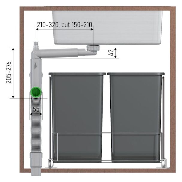 KEITTIÖVESILUKKO PREVEX SMARTLOC 2-ALTAINEN 70mm SIHTI