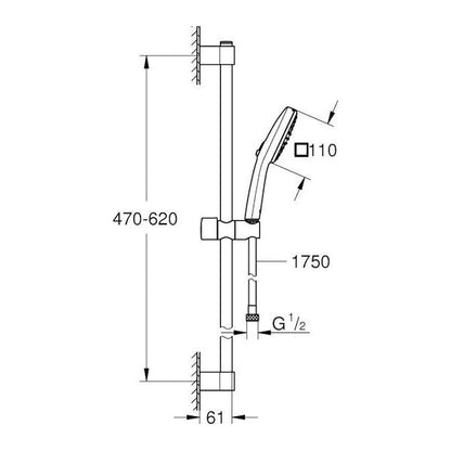 SUIHKUSETTI GROHE 267482433 TEMPESTA CUBE 110