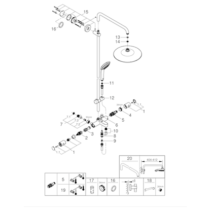 SUIHKUJÄRJESTELMÄ GROHE 26708000 EUPHORIA 260 JP