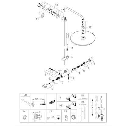 SUIHKUJÄRJESTELMÄ GROHE 26713000 RAINSHOWER 400