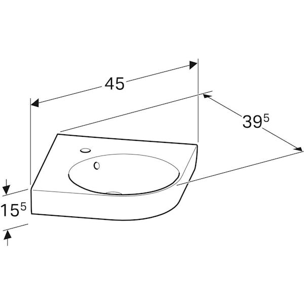 PESUALLAS GEBERIT RENOVA COMP 450X395mm VALKOINEN