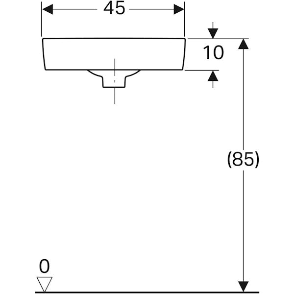 PESUALLAS GEBERIT RENOVA COMP 450X395mm VALKOINEN