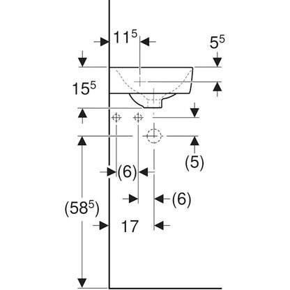 PESUALLAS GEBERIT RENOVA COMP 450X395mm VALKOINEN