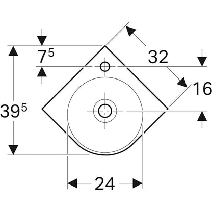 PESUALLAS GEBERIT RENOVA COMP 450X395mm VALKOINEN