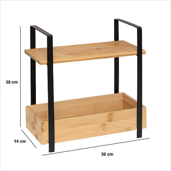 ORDERA keittiön työtason hylly bambusäilytyslaatikolla (30×14×30 cm) – 5five Simply Smart