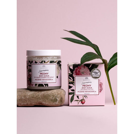 Peony Body Scrub With Organic Fruit Oils - 250 ml