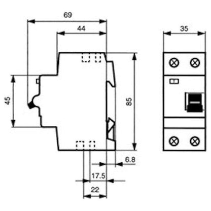 VIKAVIRTASUOJAKYTKIN ABB F202A 2x25A 30mA A-TYYPPI