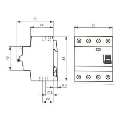 VIKAVIRTASUOJAKYTKIN ABB F204A 4x25A 30mA A-TYYPPI