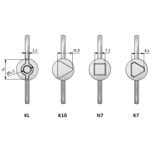 AVAIN OUNEVA SALPA-AVAIN KK10 Zn KOLMI.10mm