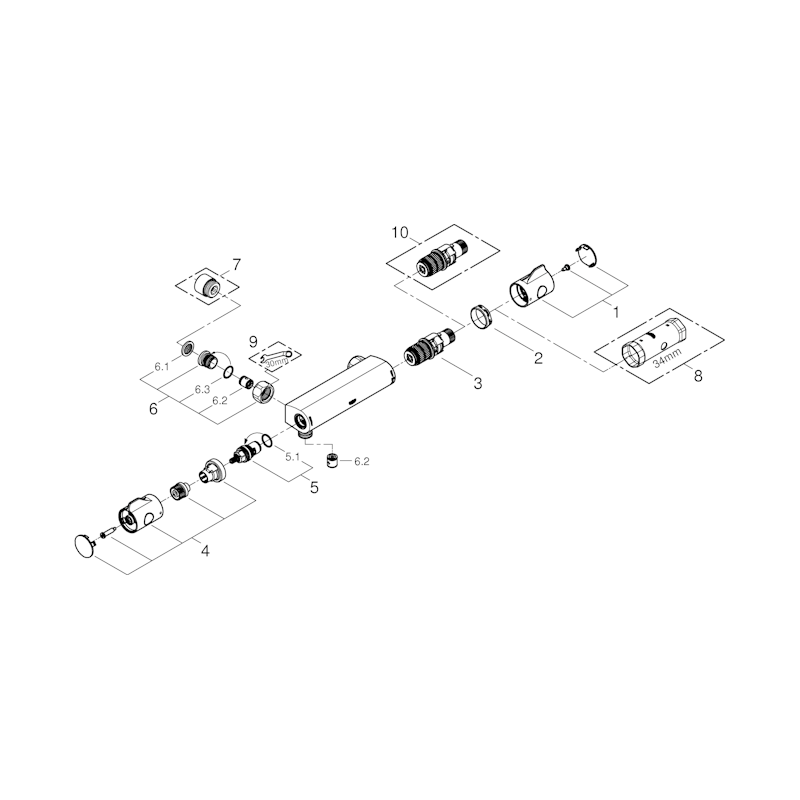 SUIHKUHANA GROHE 34755000 GROHTHERM 800