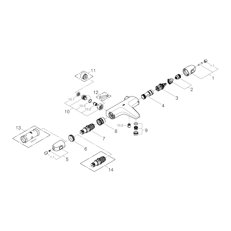 AMME- JA SUIHKUHANA GROHE 34761000 GROHTHERM 1000 JP