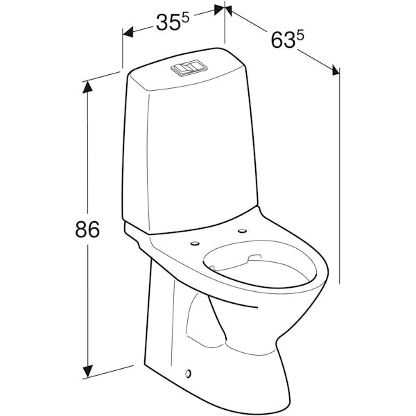 WC-istuin Ido Glow 60 kanneton kiinnitysrei'illä 1-huuhtelu