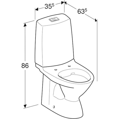 WC-istuin Ido Glow 60 kanneton kiinnitysrei'illä 1-huuhtelu