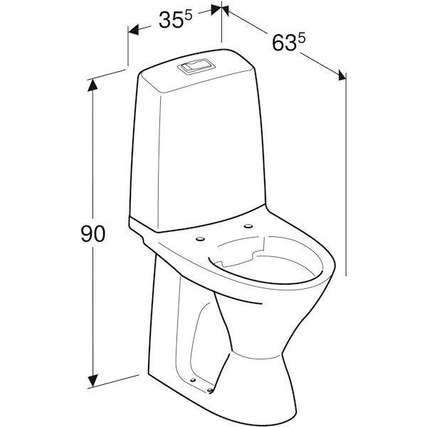 WC-istuin Ido Glow 62 kanneton korkea malli 1-huuhtelu