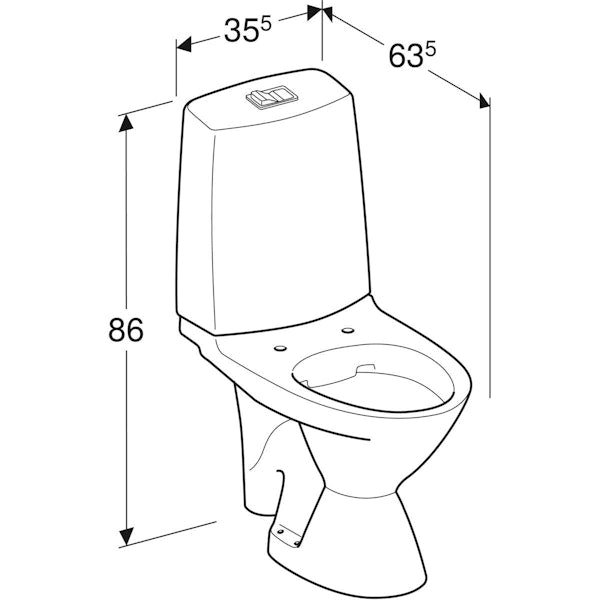 WC-ISTUIN EI KANTTA IDO 3526301101 GLOW ISO JALKA 1-T