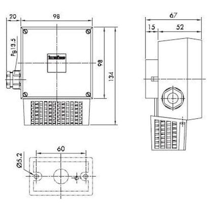 TERMOSTAATTI HUONE TRAFAG A2S 60 0+60C VA.KOS. 2KPL IP54