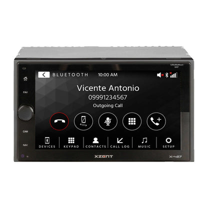 Xzent X-427 2-DIN multimediasoitin navigointi valmiudella