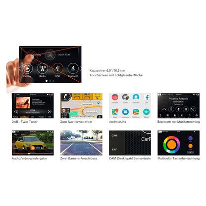 Xzent X-427 2-DIN multimediasoitin navigointi valmiudella