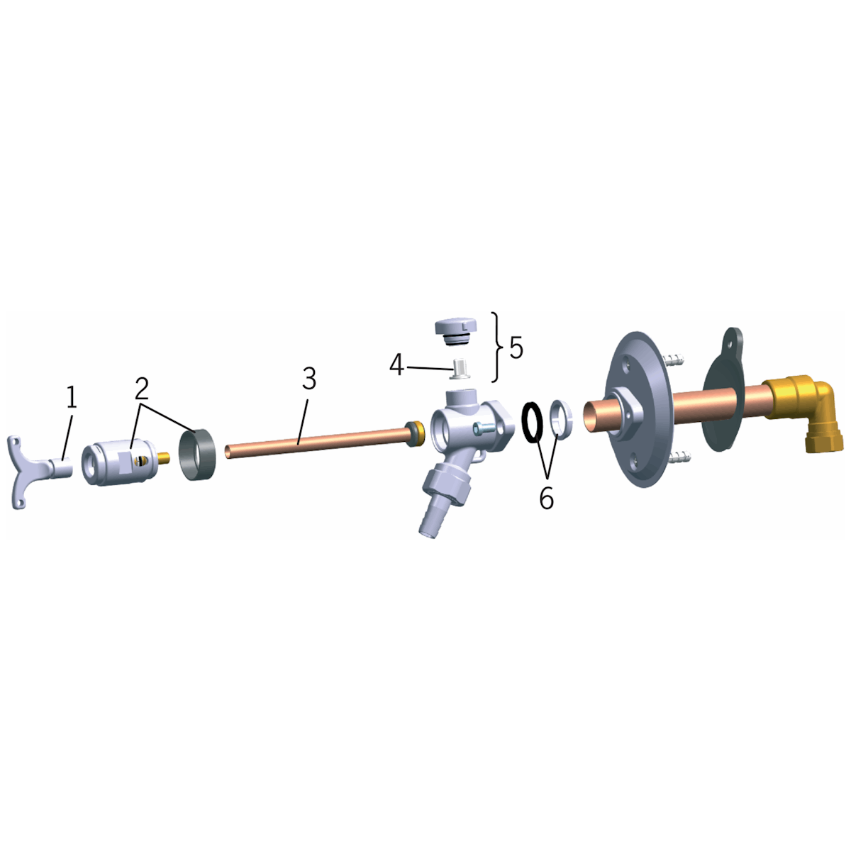 VESIPOSTIVENTTIILI ORAS 431420 DN20x3/4SK L=250-450mm