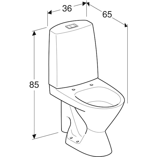 WC-istuin Ido Seven D 13 iso jalka kiinnitysrei'illä ilman istuinkantta