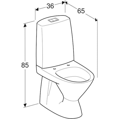 WC-istuin Ido Seven D 10 ilman kiinnitysreikiä ja istuinkantta