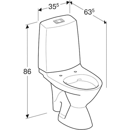 WC-istuin Ido Glow 63 kanneton ilman kiinnitysreikiä 2-huuhtelu