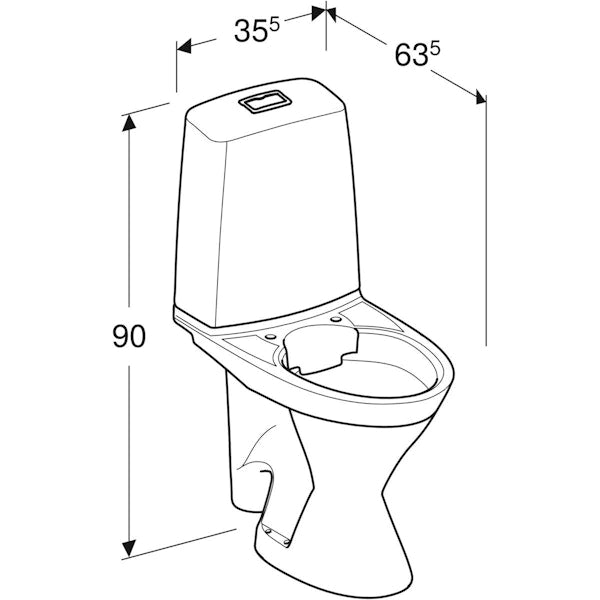 WC-ISTUIN EI KANTTA IDO 3856701101 GLOW KORK ISO JAL O