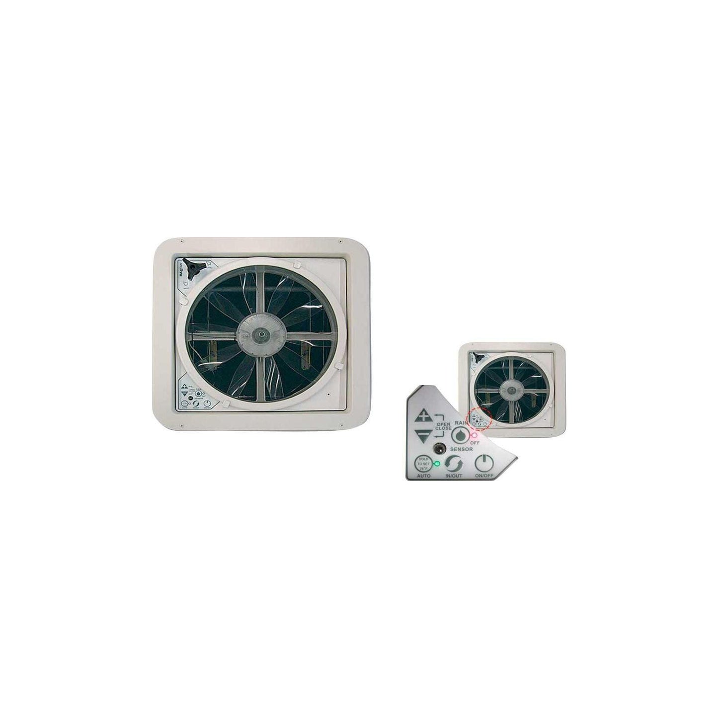 Kattoluukku Airxcell Maxxfan Deluxe 12V 400x400 mm sävytetty