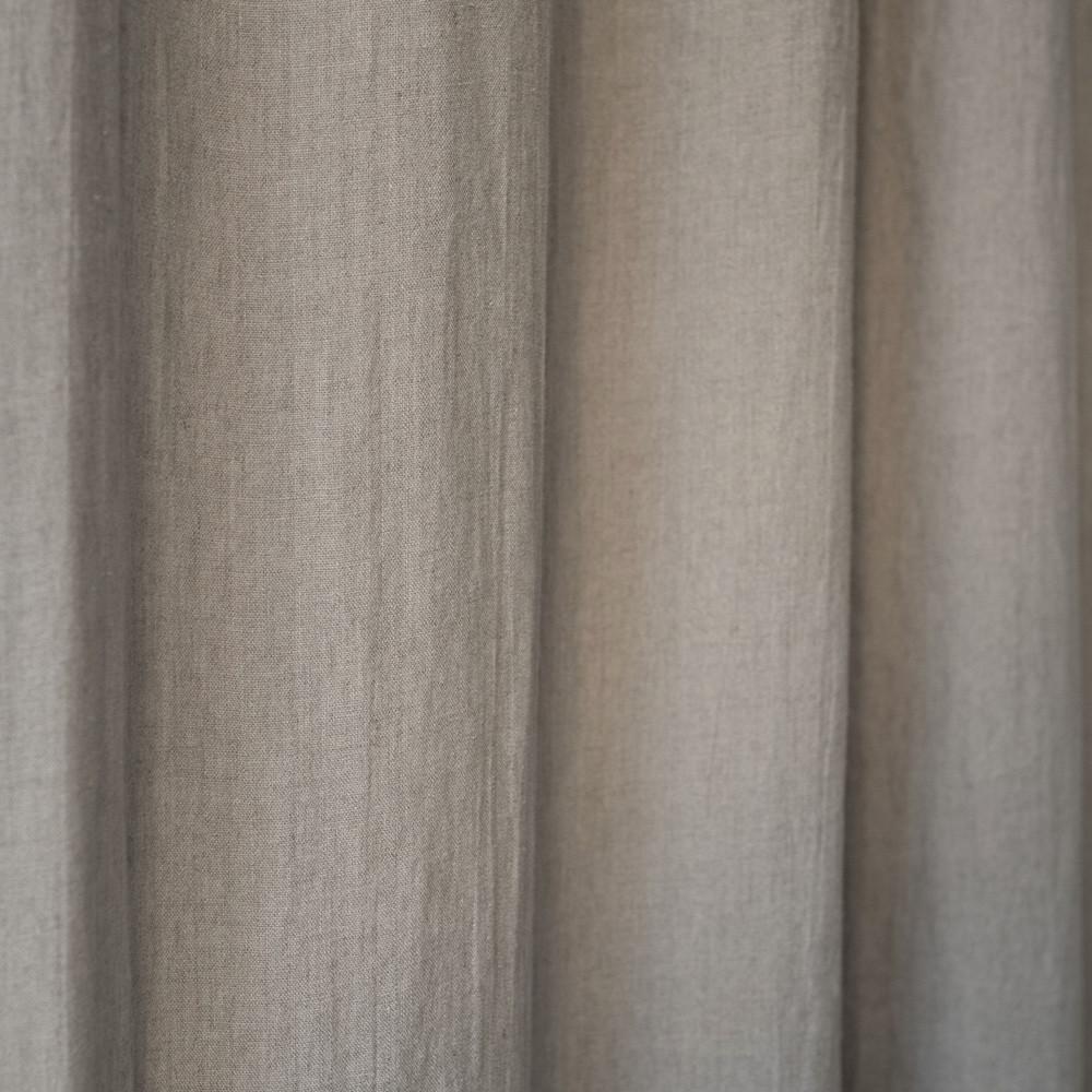 Pimentävä pellavaverho (tankoon sidottavat) - Luonnonvärinen - 2 kpl Setti - Linen Tales