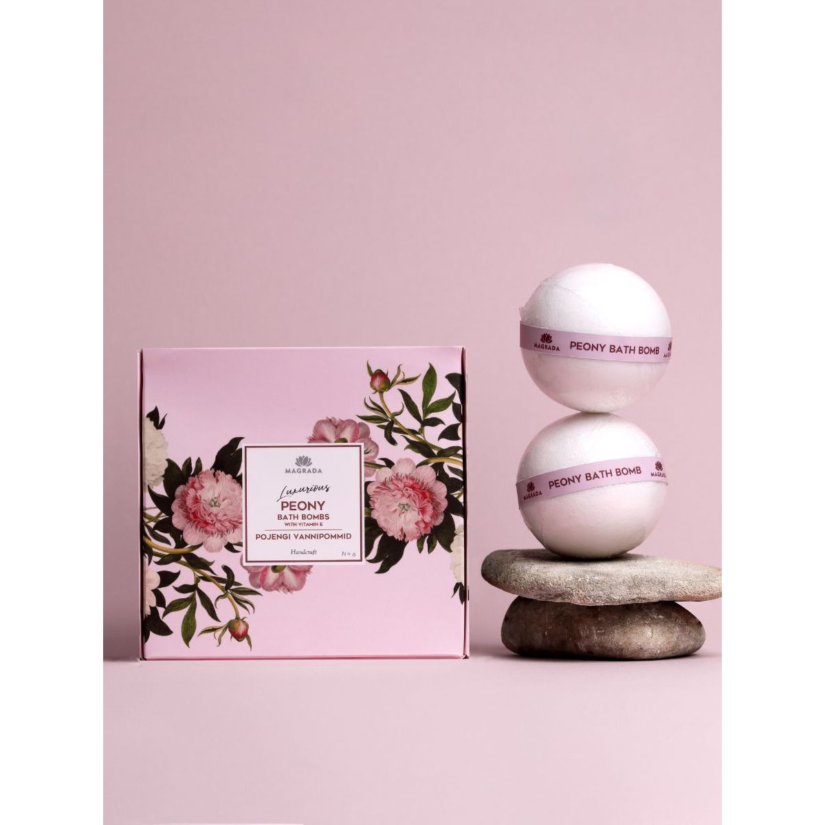 Luxurious Peony Bath Bomb With Vitamin E - Set of 4 Bombs